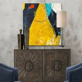 Tablolife Soyut Sarı 60x90 cm Yağlı Boya Dokulu Tablo