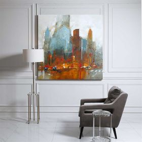 Tablolife Soyut Şehir 2 80 x 80 cm Yağlı Boya Dokulu Tablo