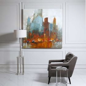 Tablolife Soyut Şehir 2 80 x 80 cm Yağlı Boya Dokulu Tablo