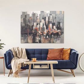 Tablolife Soyut Şehir 3 60 x 90 cm Yağlı Boya Dokulu Tablo