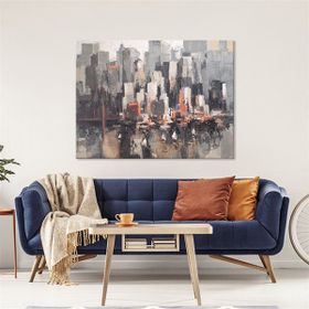 Tablolife Soyut Şehir 3 60 x 90 cm Yağlı Boya Dokulu Tablo