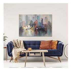 Tablolife Soyut Şehir 60 x 90 cm Yağlı Boya Dokulu Tablo