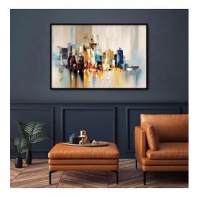 Tablolife Soyut Şehir 60 x 90 cm Yağlı Boya Dokulu Tablo