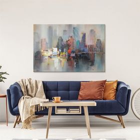 Tablolife Soyut Şehir 60 x 90 cm Yağlı Boya Dokulu Tablo