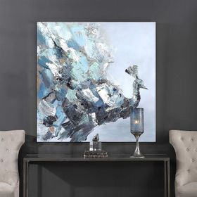 Tablolife Soyut Tavus Kuşu 80x80 cm Yağlı Boya Dokulu Tablo