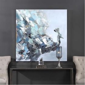 Tablolife Soyut Tavus Kuşu 80x80 cm Yağlı Boya Dokulu Tablo