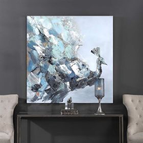 Tablolife Soyut Tavus Kuşu 80x80 cm Yağlı Boya Dokulu Tablo