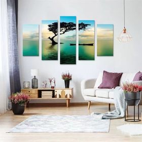 Tablolife Sudaki Ağaç 60 x 100 cm 5 Parçalı Kanvas Tablo