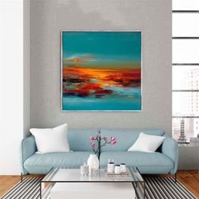Tablolife Sunset 80 x 80 cm Yağlı Boya Dokulu Tablo