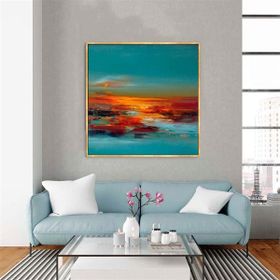 Tablolife Sunset 80 x 80 cm Yağlı Boya Dokulu Tablo
