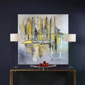Tablolife Suyun Altındaki Şehir 80 x 80 cm Yağlı Boya Dokulu Tablo