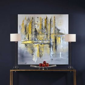 Tablolife Suyun Altındaki Şehir 80 x 80 cm Yağlı Boya Dokulu Tablo