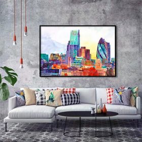 Tablolife Swiss Re Tower 60 x 90 cm Yağlı Boya Dokulu Tablo