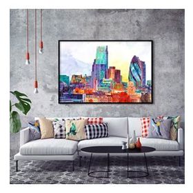Tablolife Swiss Re Tower 60 x 90 cm Yağlı Boya Dokulu Tablo