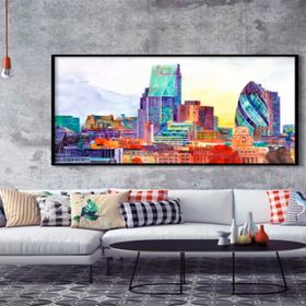 Tablolife Swiss Re Tower 60 x 90 cm Yağlı Boya Dokulu Tablo