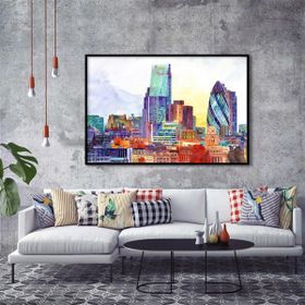 Tablolife Swiss Re Tower 60 x 90 cm Yağlı Boya Dokulu Tablo