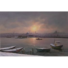 Tablolife Tablolife Karlı İstanbul Boğazı 35 x 50 cm Kanvas Tablo
