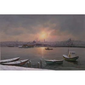 Tablolife Tablolife Karlı İstanbul Boğazı 35 x 50 cm Kanvas Tablo