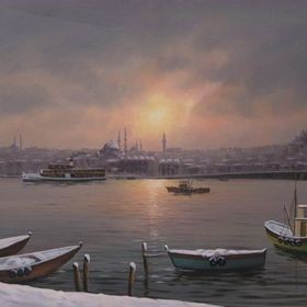 Tablolife Tablolife Karlı İstanbul Boğazı 35 x 50 cm Kanvas Tablo