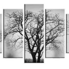 Tablolife Tablolife Kasvetli Ağaç 60 x 100 cm 5 Parçalı Kanvas Tablo