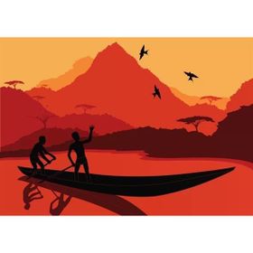 Tablolife Tablolife Kayıktaki Gençler 35 x 50 cm Etnik Kanvas Tablo