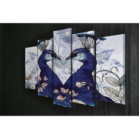Tablolife Tavus Kuşu 5 Parçalı 60x100 cm Kanvas Tablo