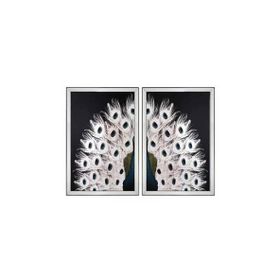 Tablolife Tavus Kuşu Kuyruğu Cam 2'li 95x130 cm İşleme Tablo