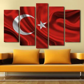 Tablolife Türk Bayrağı 60 x 100 cm 5 Parçalı Kanvas Tablo