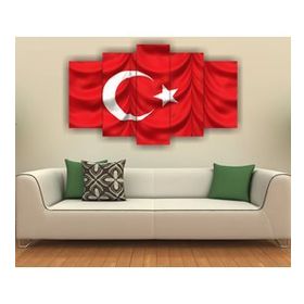 Tablolife Türk Bayrağı 60 x 100 cm 5 Parçalı Kanvas Tablo