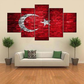 Tablolife Türk Bayrağı 60 x 100 cm 5 Parçalı Kanvas Tablo