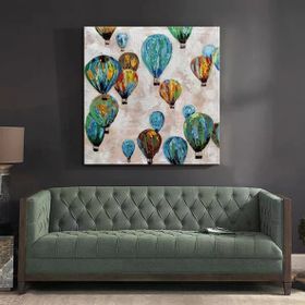 Tablolife Uçan Balonlar 80 x 80 cm Yağlı Boya Dokulu Tablo
