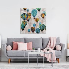 Tablolife Uçan Balonlar 80 x 80 cm Yağlı Boya Dokulu Tablo