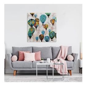 Tablolife Uçan Balonlar 80 x 80 cm Yağlı Boya Dokulu Tablo