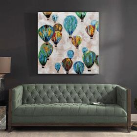 Tablolife Uçan Balonlar 80 x 80 cm Yağlı Boya Dokulu Tablo