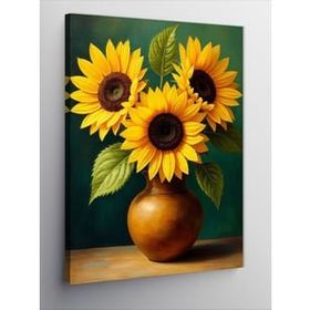Tablolife Vazoda Ayçiçekleri 60 x 90 cm Kanvas Tablo