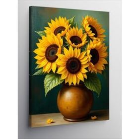 Tablolife Vazoda Ayçiçekleri 60 x 90 cm Kanvas Tablo