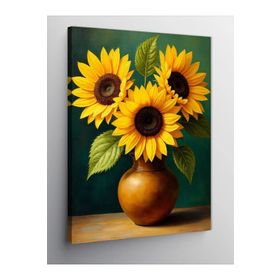 Tablolife Vazoda Ayçiçekleri 60 x 90 cm Kanvas Tablo