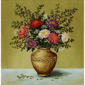 Tablolife Vazoda Renkli Çiçekler 35 x 50 cm Kanvas Tablo