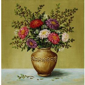 Tablolife Vazoda Renkli Çiçekler 35 x 50 cm Kanvas Tablo