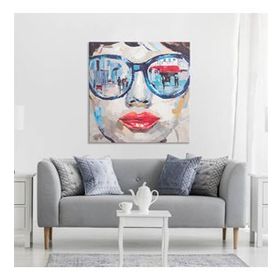 Tablolife Vintage Portre 80 x 80 cm Yağlı Boya Dokulu Tablo