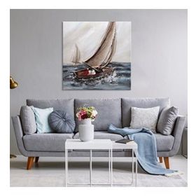 Tablolife Yelkenli 80 x 80 cm Yağlı Boya Dokulu Tablo