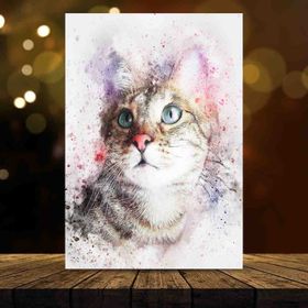 Tablolife Yeşil Gözlü Kedi 35 x 50 cm Kanvas Tablo