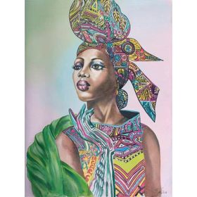 Tablolife Yeşil Hırkalı Kadın 60 x 90 cm Kanvas Tablo