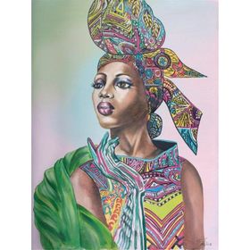 Tablolife Yeşil Hırkalı Kadın 60 x 90 cm Kanvas Tablo