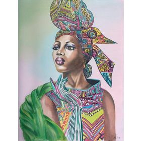 Tablolife Yeşil Hırkalı Kadın 60 x 90 cm Kanvas Tablo