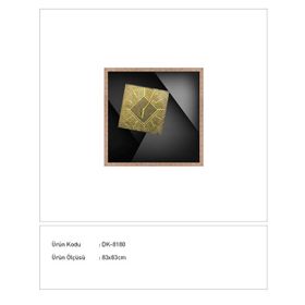 Tablolife Zaman Karmaşası 82 x 82 cm Altın Varak İşlemeli Saat