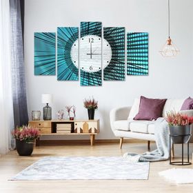 Tablolife Zamanda Yolculuk 60 x 100 cm Saatli 5 Parçalı Kanvas Tablo