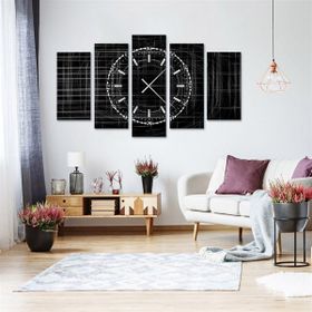 Tablolife Zamanda Yolculuk 60 x 100 cm Saatli 5 Parçalı Kanvas Tablo
