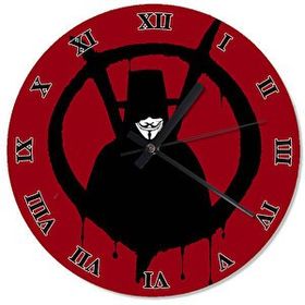 Tablomega Anonymous Maskesi V For Vendetta Tasarım 30 X 30 cm Duvar Saati