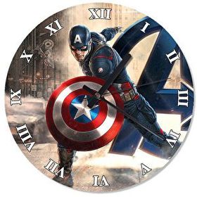 Tablomega Kaptan amerika Baskılı 30x30 cm Duvar Saati